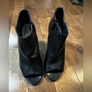 Le Chateau Black Peep-Toe Ankle Boots